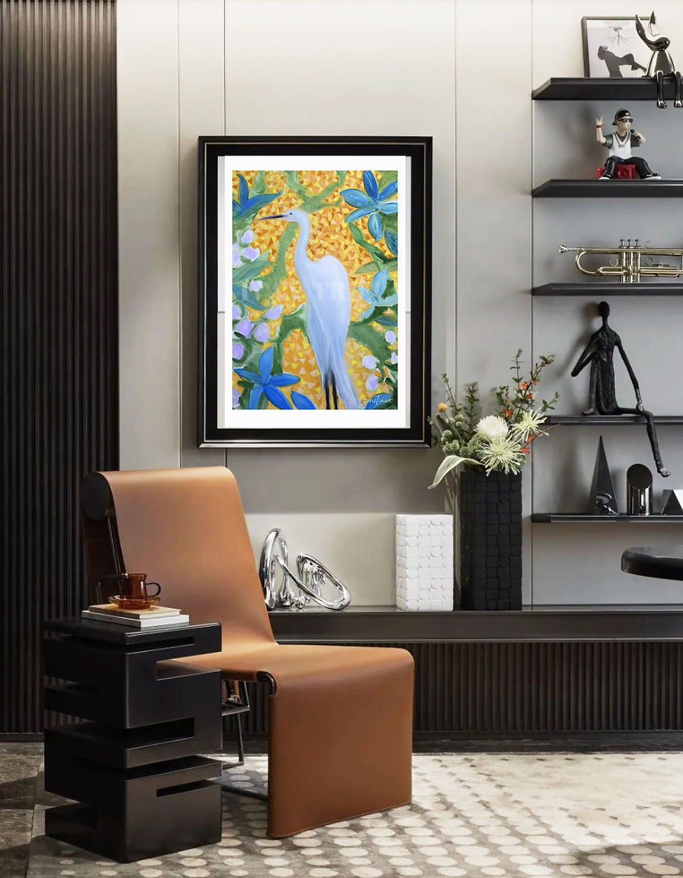 縮圖：Egret Giclee Print