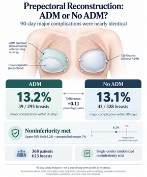 Two-Stage Prepectoral Breast Reconstruction with and without Acellular Dermal Matrix: A Cluster-Randomized Noninferiority Trial