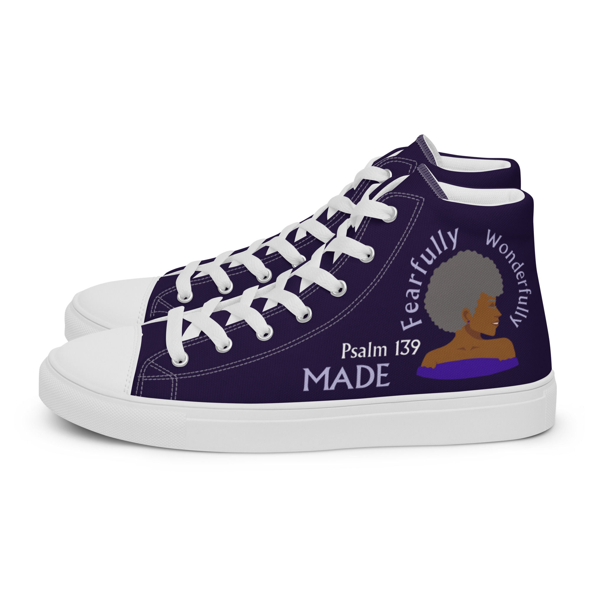 Fearfully and Wonderfully Made Women’s high top canvas shoes