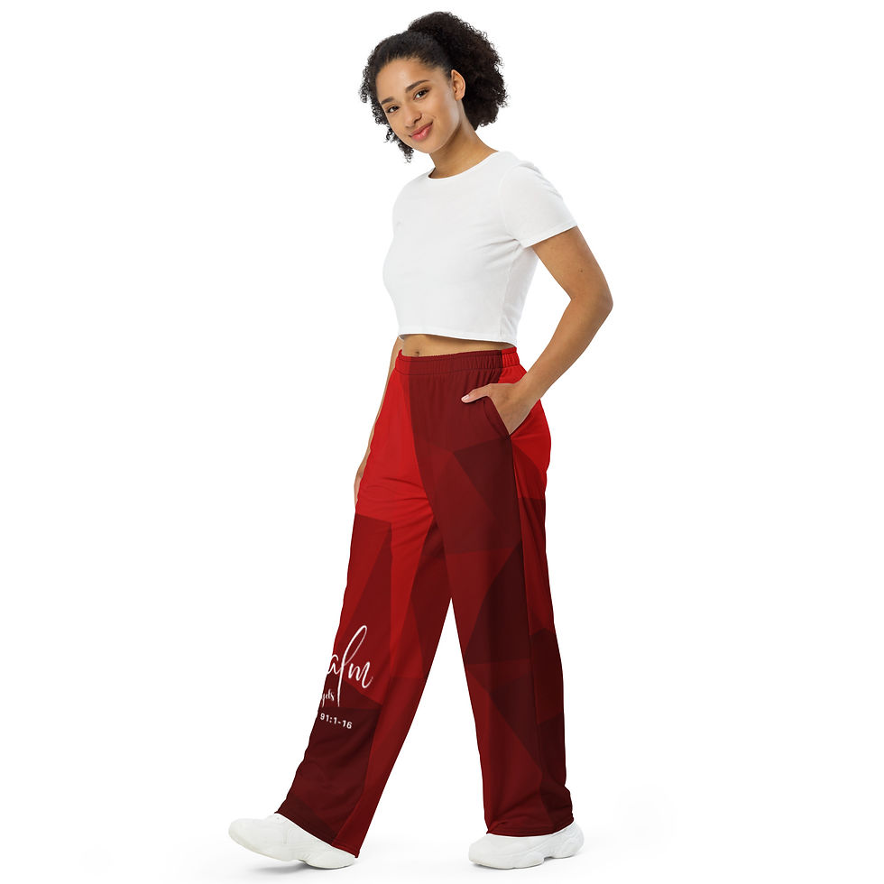 Thumbnail: Psalm 91 All-over print unisex wide-leg pants