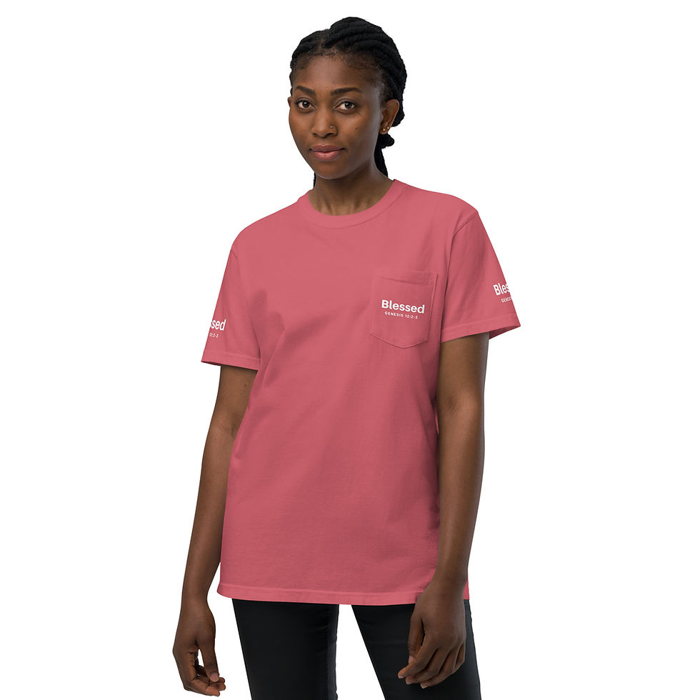 Thumbnail: I Am Blessed Unisex garment-dyed pocket t-shirt