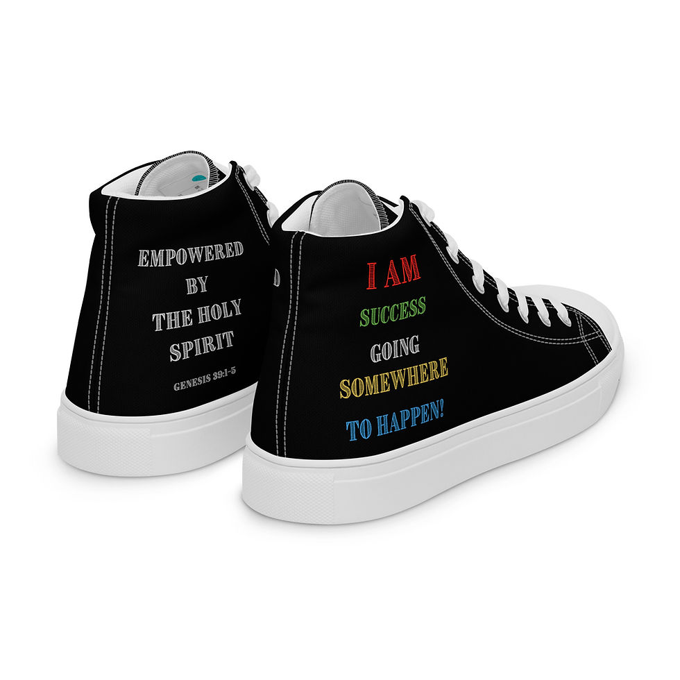 Thumbnail: I Am Success Women’s high top canvas shoes