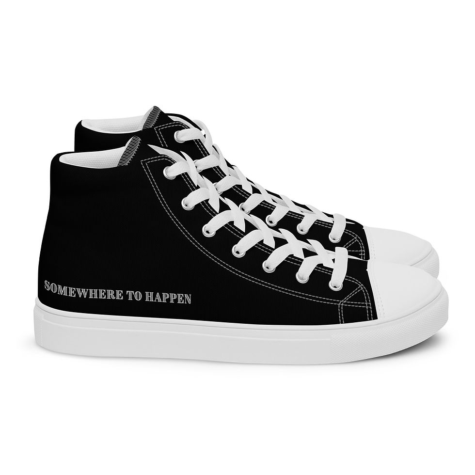 Thumbnail: I Am Success Going Somewhere To Happen "Men’s high top canvas shoes"