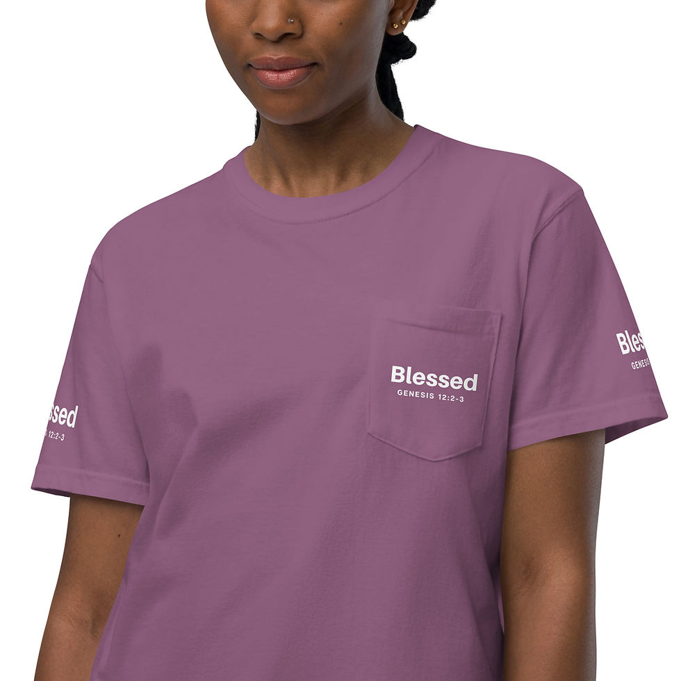 Thumbnail: I Am Blessed Unisex garment-dyed pocket t-shirt