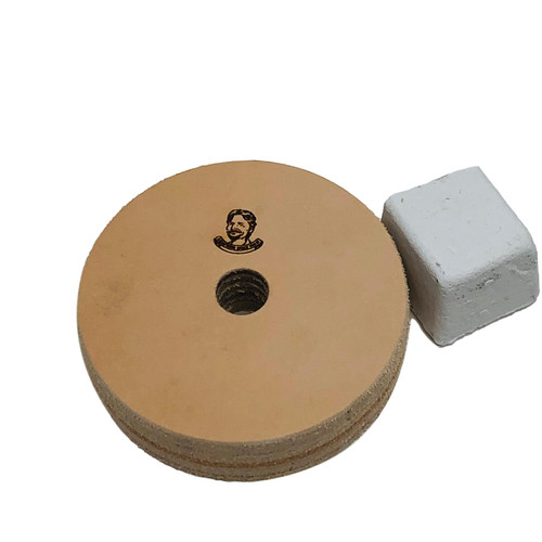 3" (3/4" Width) Leather Honing Wheel Fits 1/2" Arbor Buffing