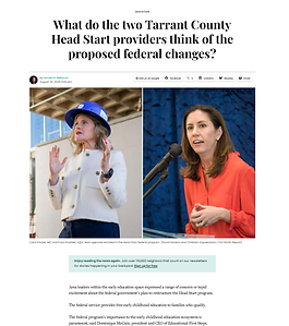 What do the two Tarrant County Head Start providers think of the proposed federal changes?