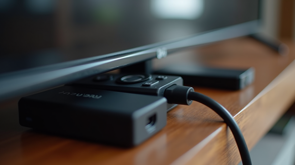 Close-up view of the Amazon Fire TV Stick plugged into a TV