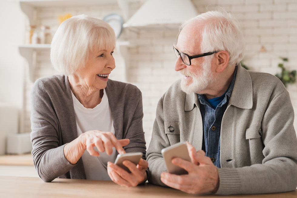 seniors using cell phones