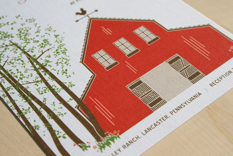 Thumbnail: Red Barn in the Forest Invitation