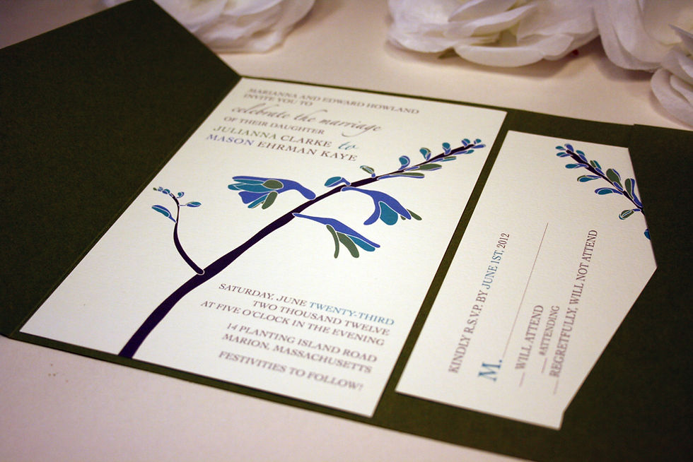 Thumbnail: Woodland Flower Pocketfold Wedding Invitations
