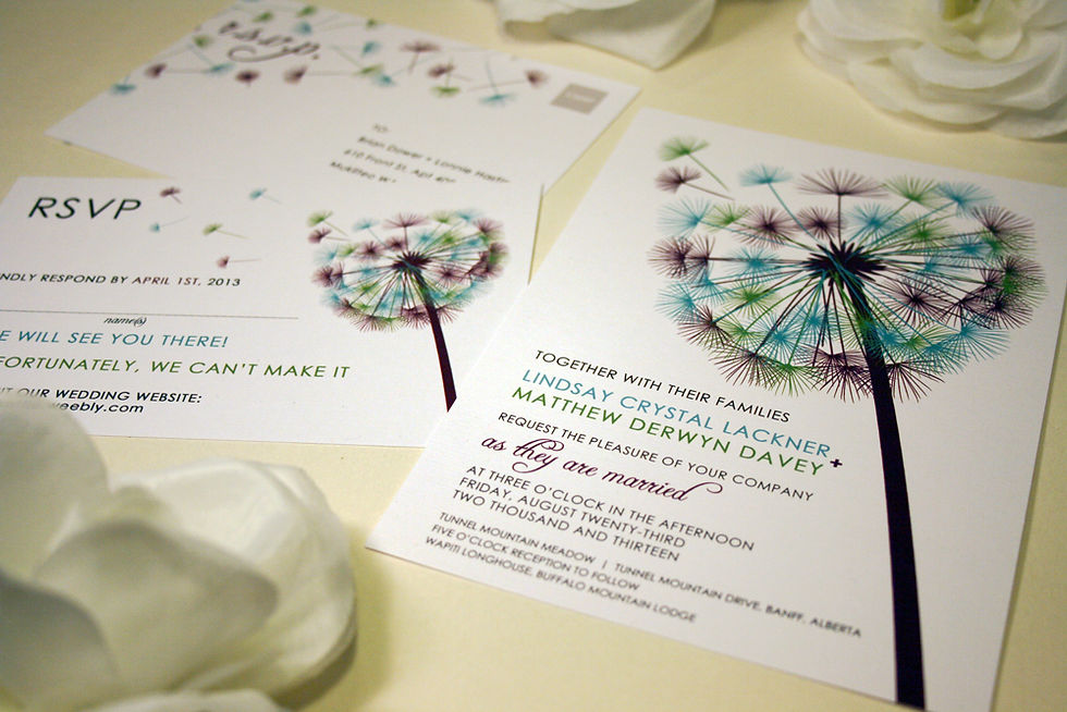 Thumbnail: Blowing Dandelion Wedding Invitation