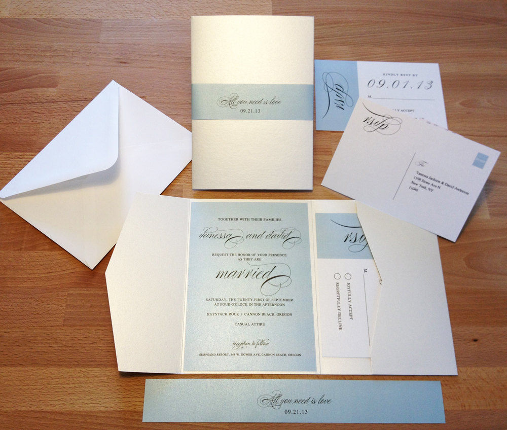 Elegant Script Wedding Invitation