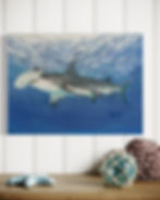 Hammerhead shark print from original pastel painting