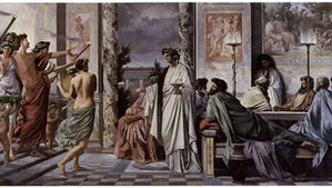 Anselm Feuerbach: Das Gastmahl des Plato (erste Fassung)