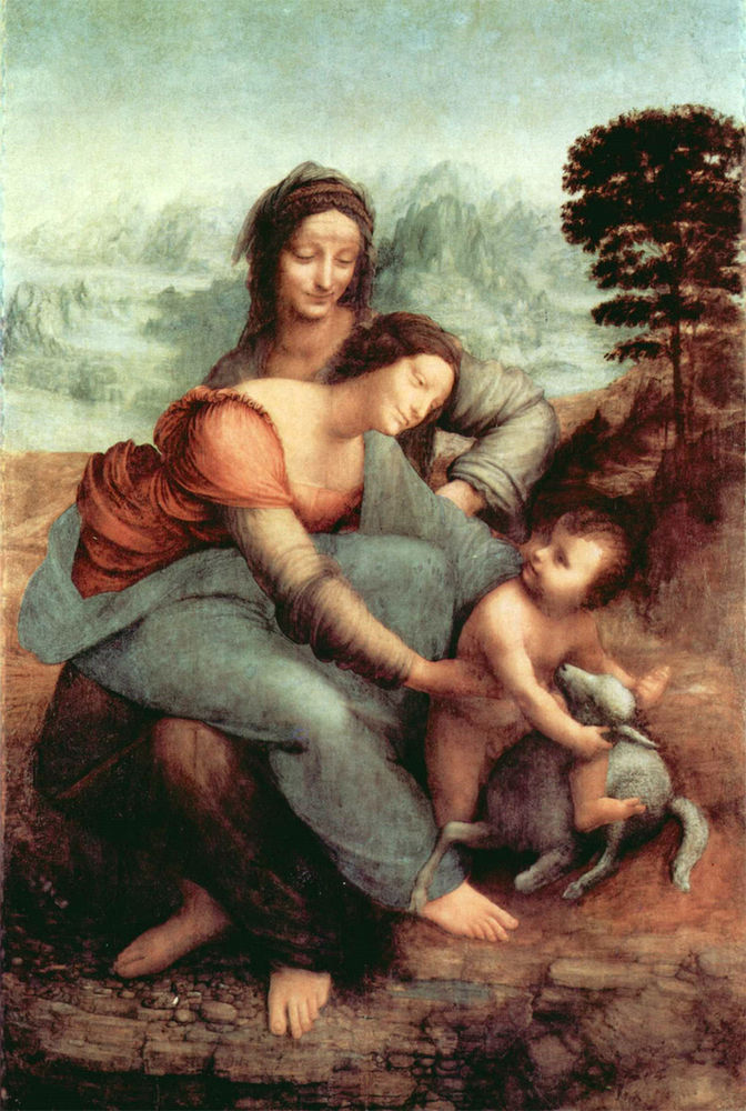 Leonardo da Vinci Saint Anna with Daughter Maria and baby son Jesus Leonardo da Vinci Saint Anna with Daughter Maria and baby son Jesus