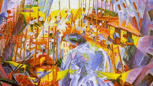 Umberto Boccioni - Der Lärm der Straße dringt ins Haus