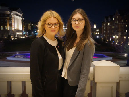 Meghan Hickok and Kristin Callahan campaign for SGA president and vice president