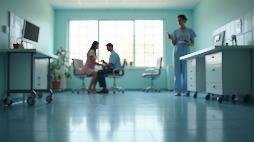 Eye-level view of a veterinary clinic consultation room