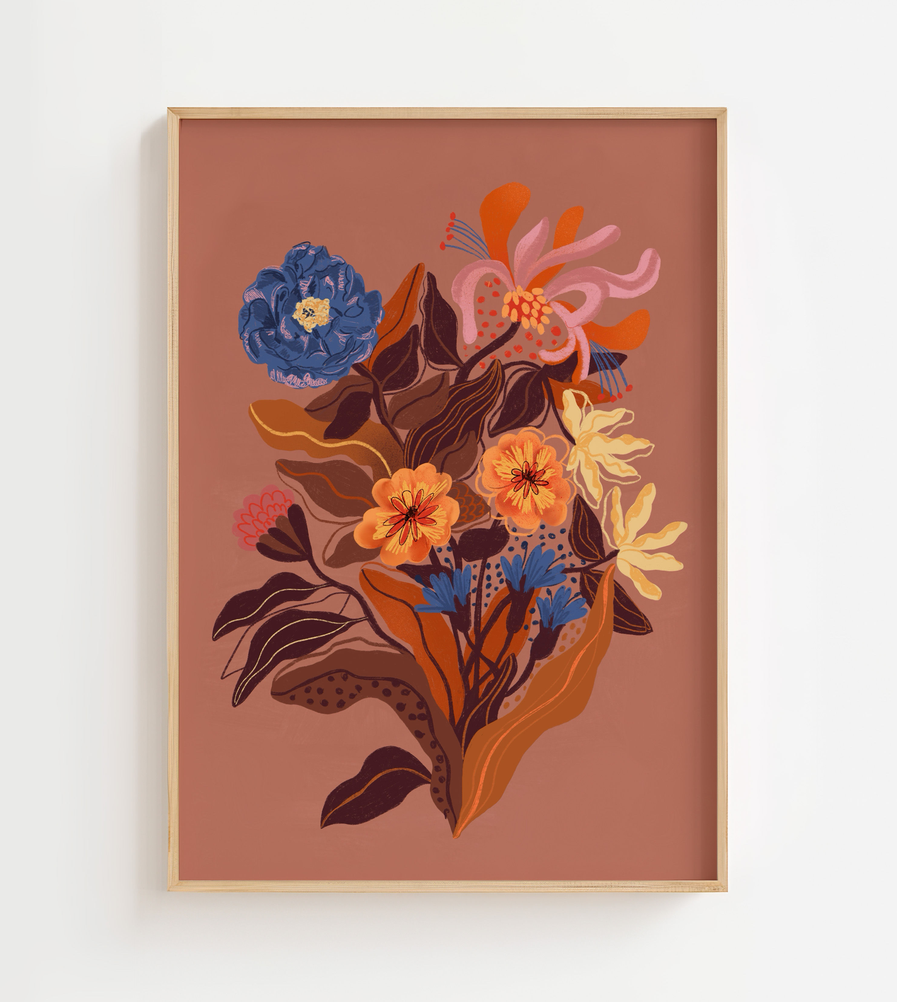 Plakat Jesienna Kompozycja- autorska ilustracja kwiatów