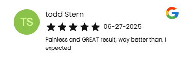 Five star review from Todd Stern about his hair transplant with Dr. Panine