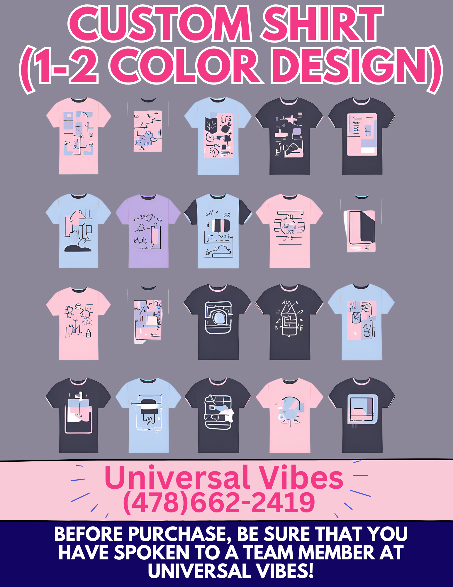 Custom Shirt (1-2 Color Design)