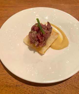 Batata suflada com Steak Tartare