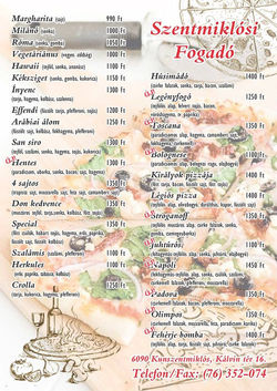 Szentmiklósi Fogadó - Pizzalap