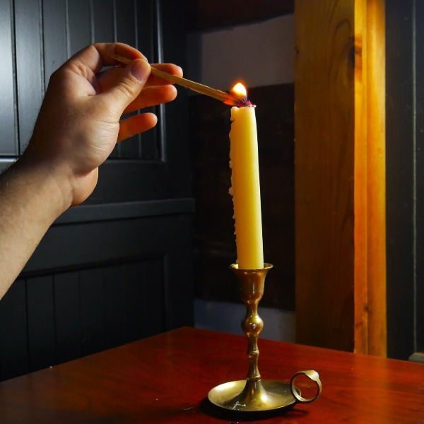 Thumbnail: Hand Dipped Beeswax Candles Being Lit