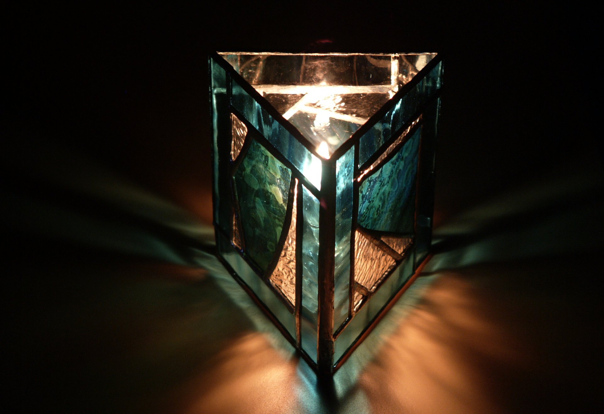 Stained Glass Oil Votive Lamp