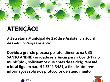 Covid-19: Saúde de Getúlio Vargas pede que população entre em contato por telefone antes de ir à UBS