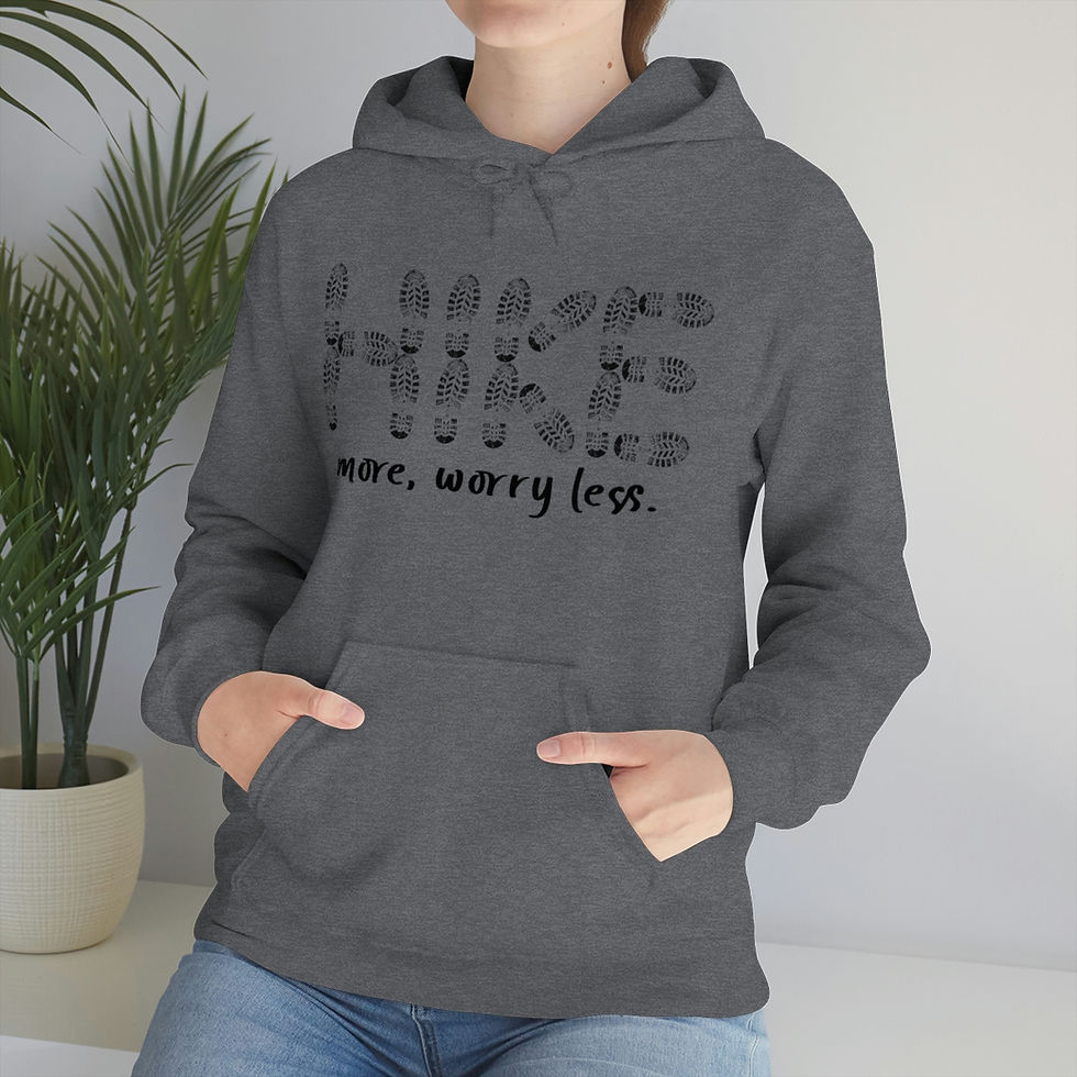 Thumbnail: Hike more worry less sweatshirt outdoor hiking trail hoodie mountain hoodie