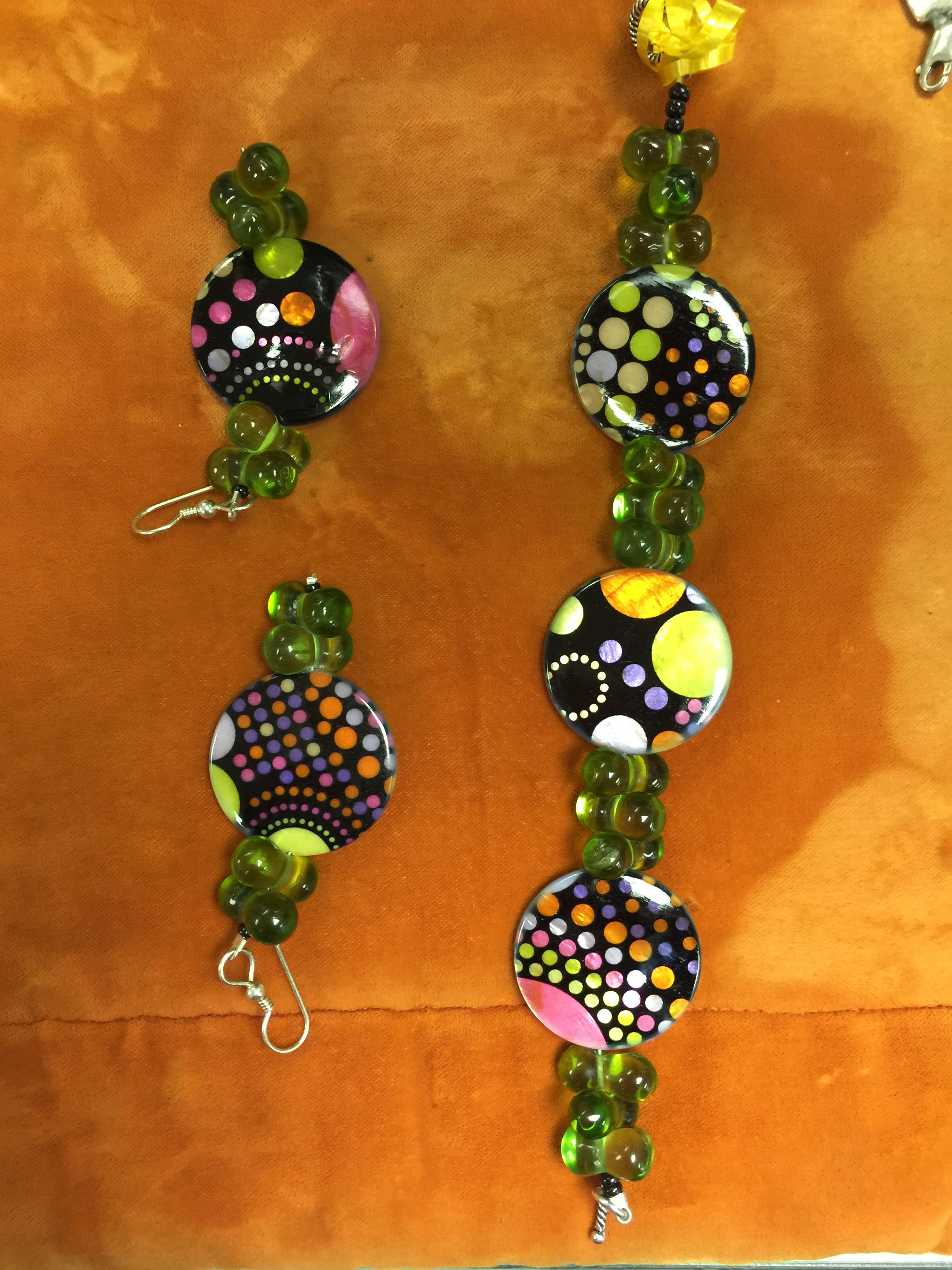 Glass Bracelet and Earring Set