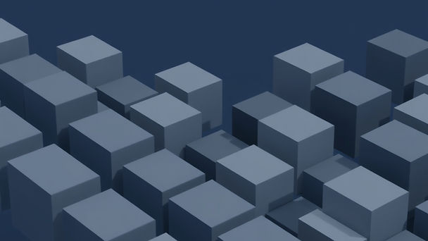 Abstract cubes, slanted diagonally into the distance. No space above or below the blocks.