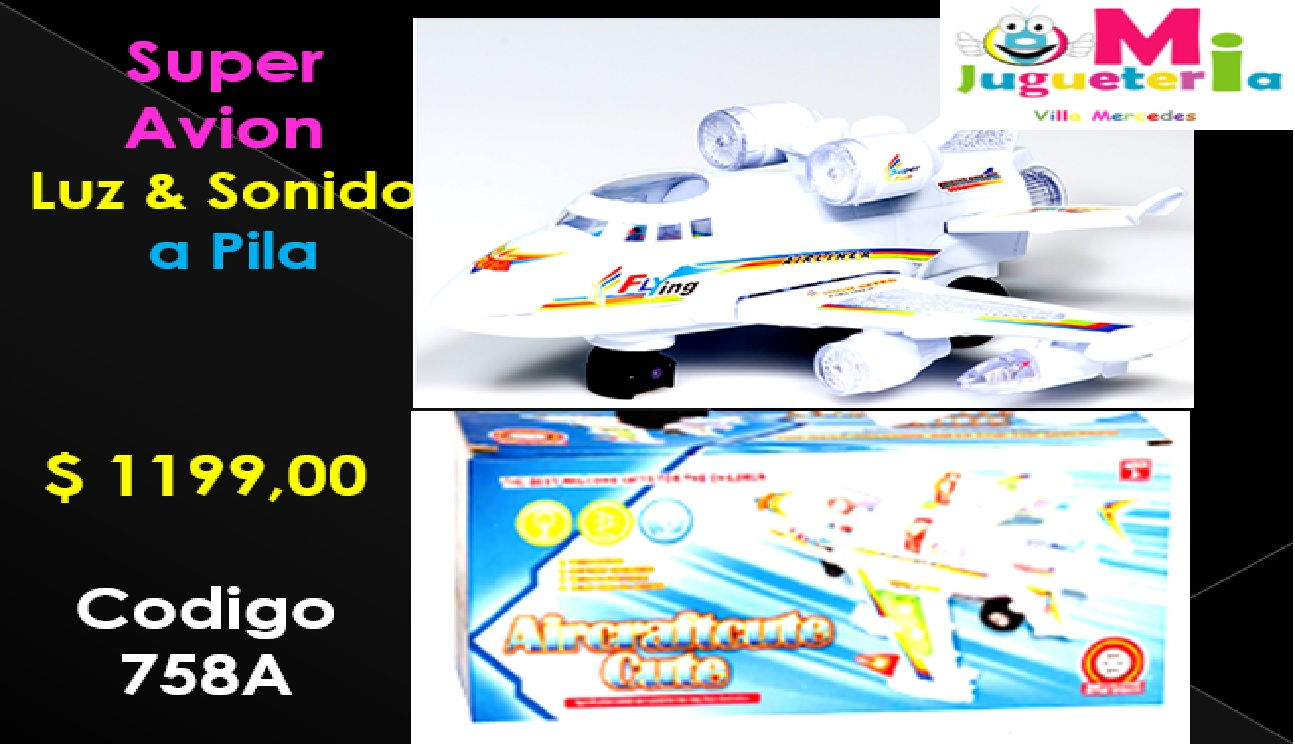 Avion a pilas con luz y sonido