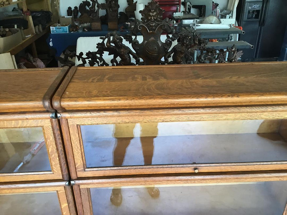 Thumbnail: Macey quarter sawn Oak stacking barrister Lawyers Book Cases (two Matching)