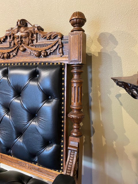 Thumbnail: Matching Quartersawn Oak His & Hers 1900 Antique Chairs