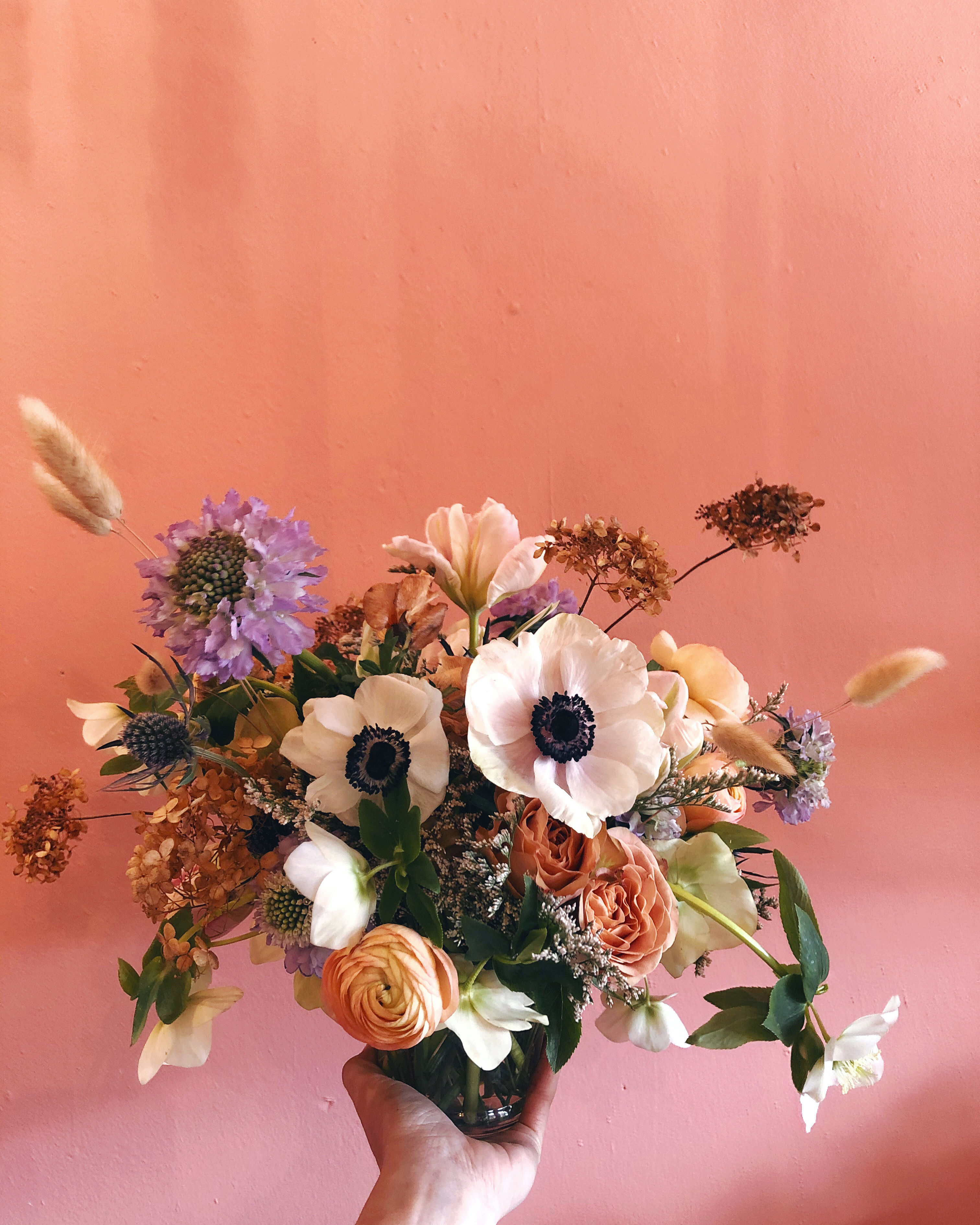 Fresh Floral Arrangement in Glass