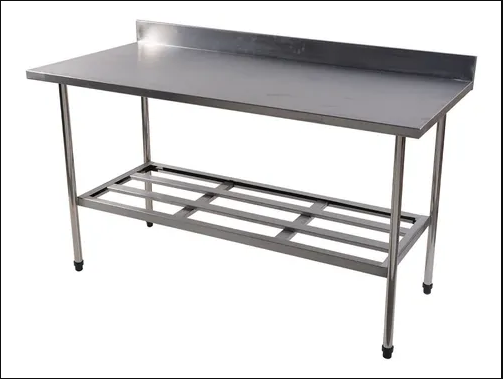 Mesa Inox com 1 Prateleiras com Espelho
