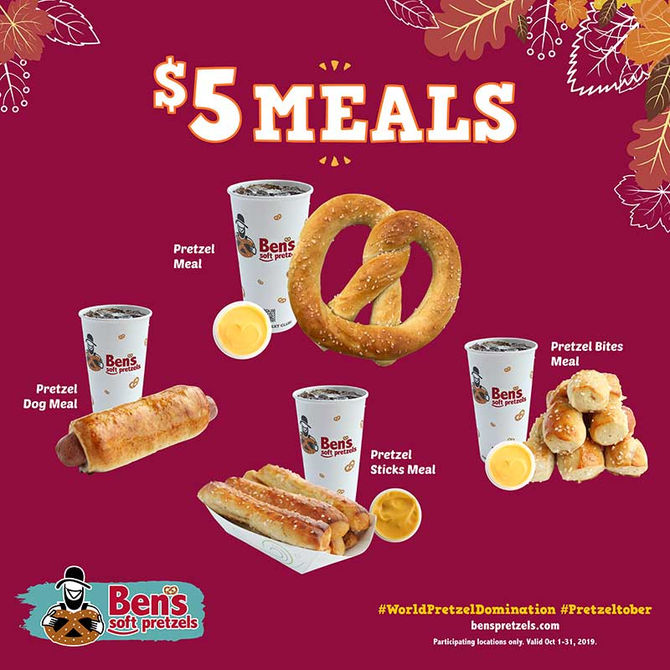 $5 Pretzel Meals and $2 Pretzel Tuesdays for National Pretzel Month