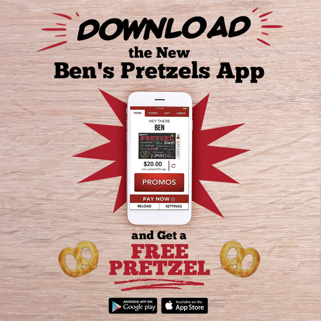 Ben's Soft Pretzels Offers Free Pretzel with Mobile App Download