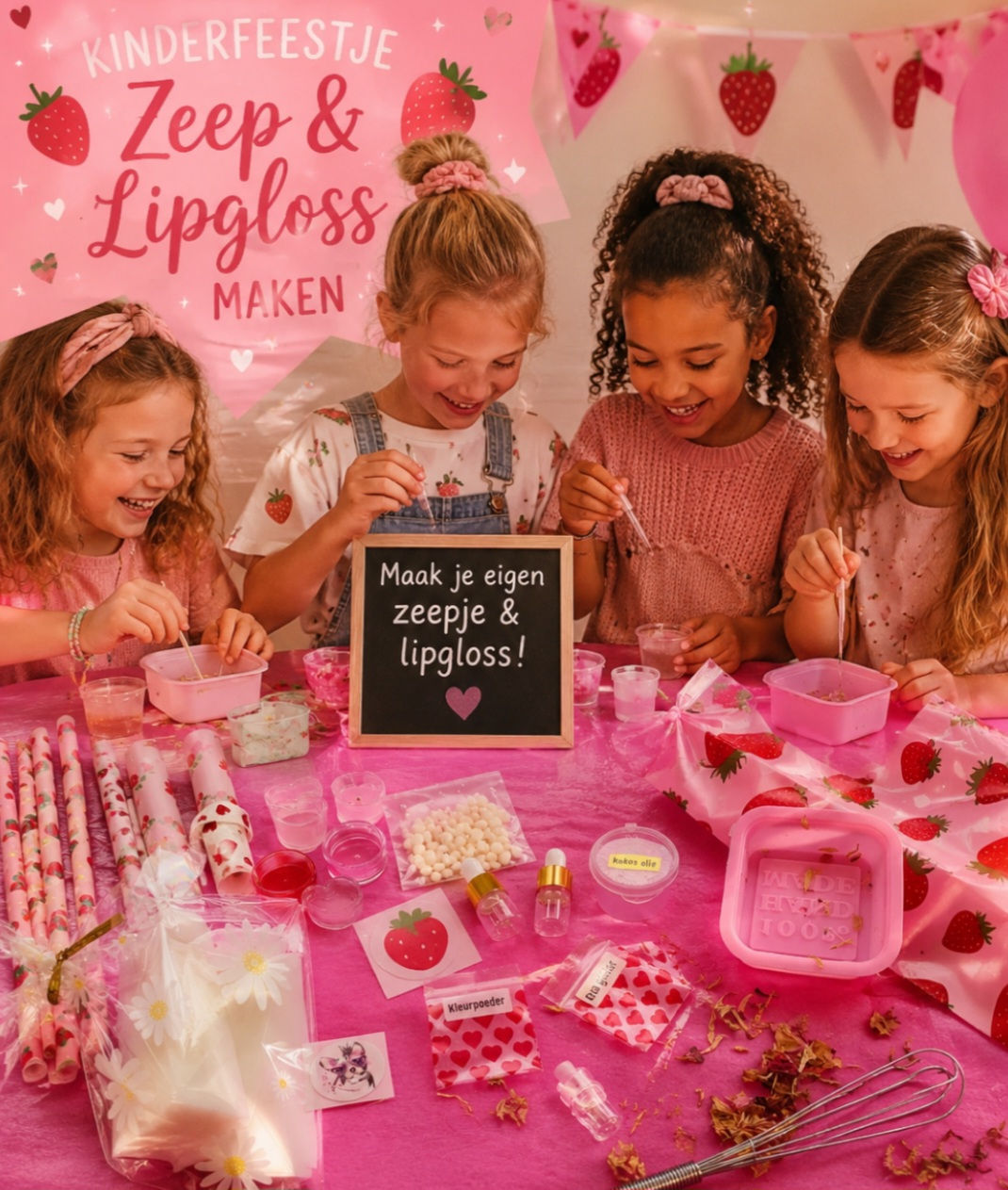 Kinderfeestje Zeep en Lipgloss maken
