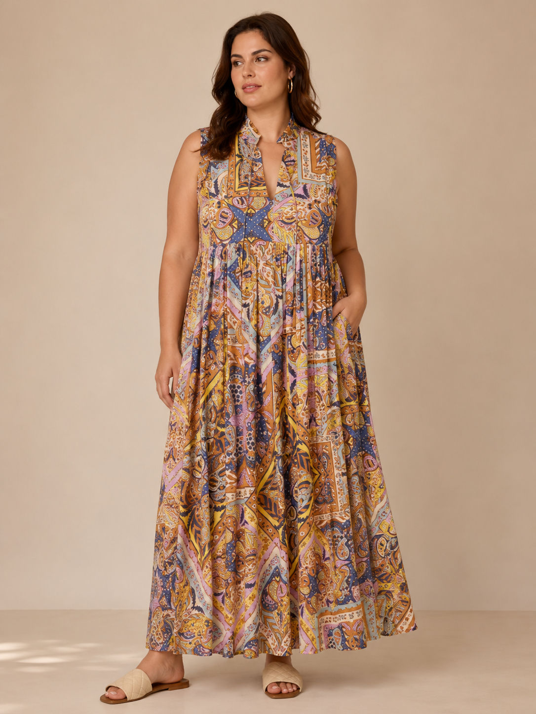 Robe longue imprimée Belle Taille