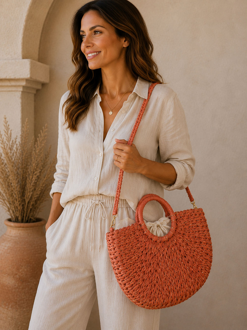 Miniature : Sac en paille terracota