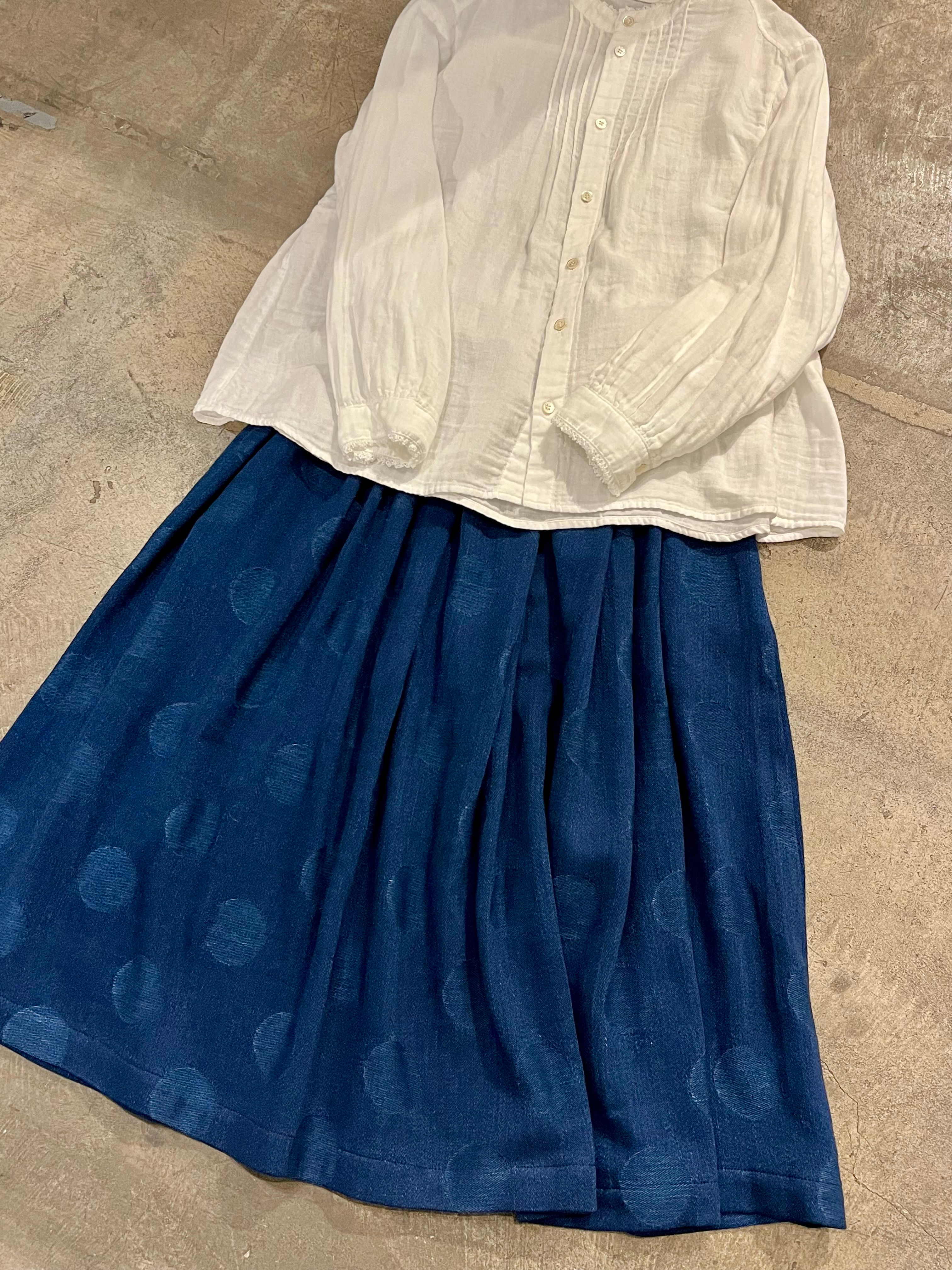 メイアファボリ　　DA26056-S  インディゴ染めスカート