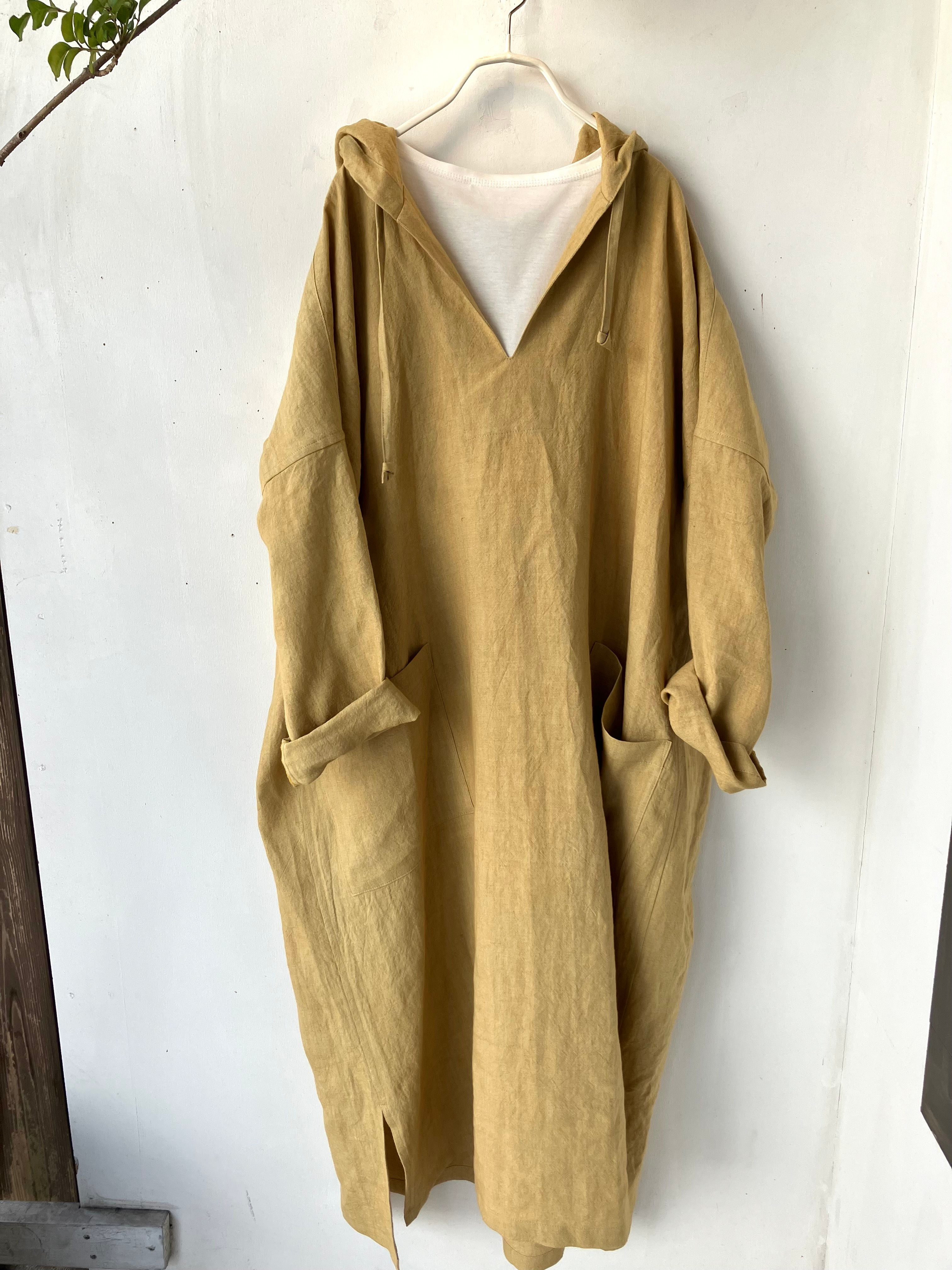 デニール 2166040 リネンフード付きワンピース