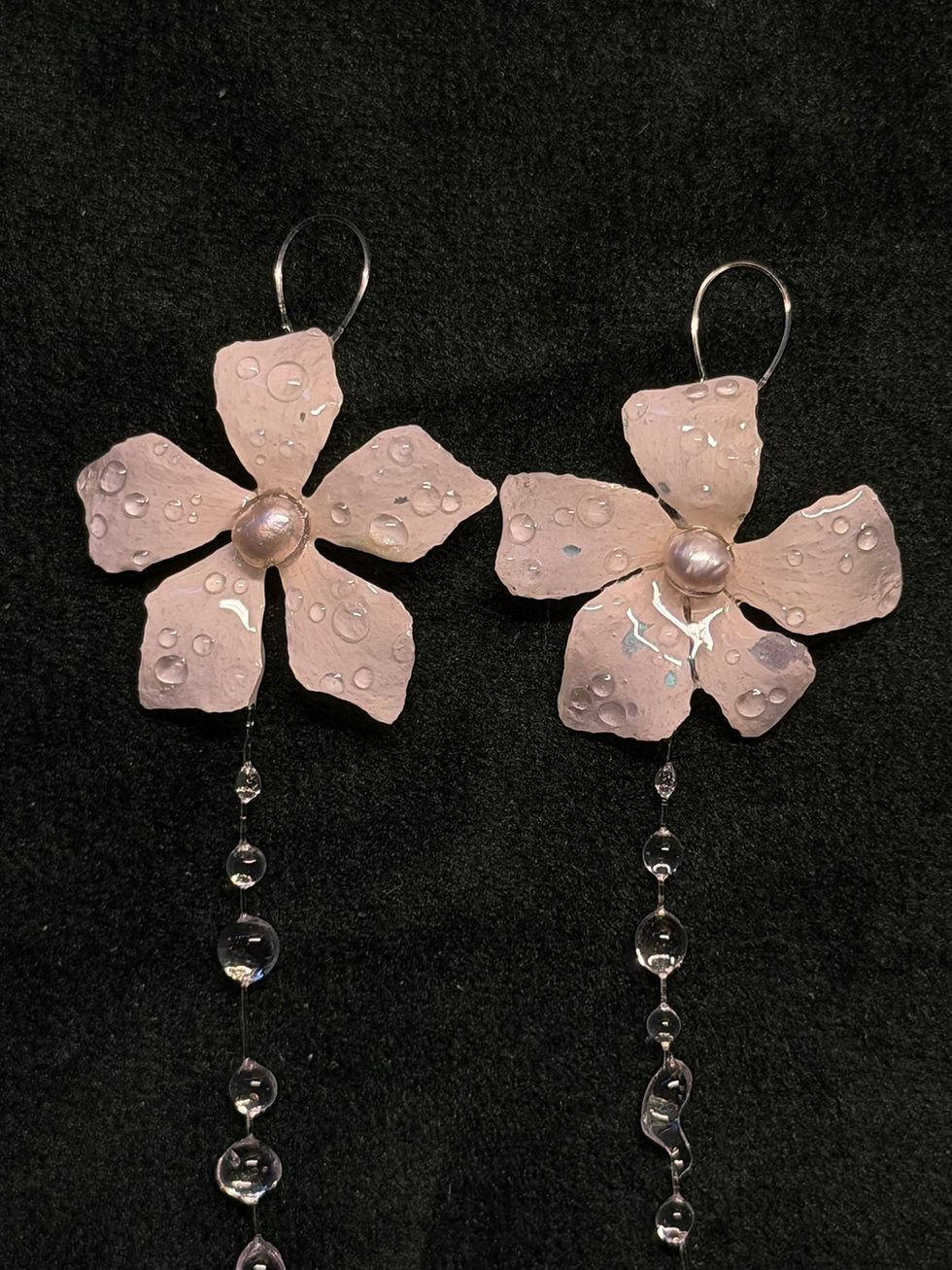 Thumbnail: White flower earrings