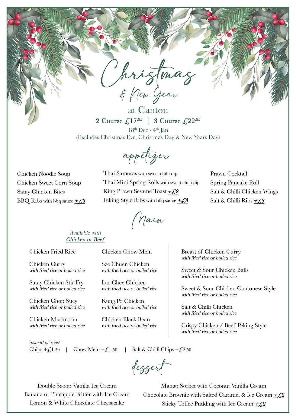 Festive Menu 2025
