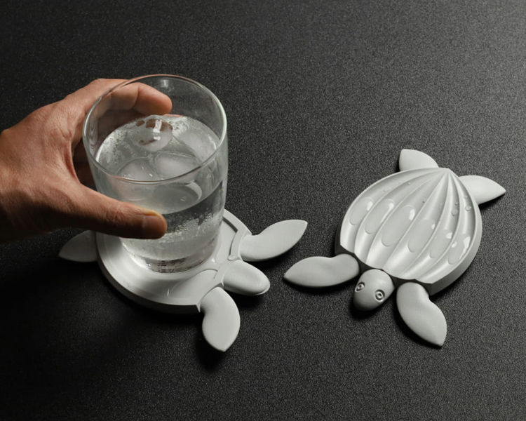 縮圖：QUALY 皮革海龜杯墊