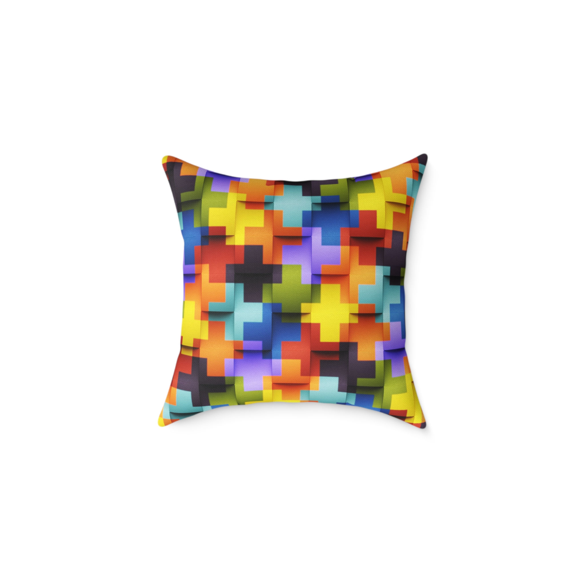 Sea of Pluses-Himalaya _ Colorful Geometric Pillow – Cozy Home Decor