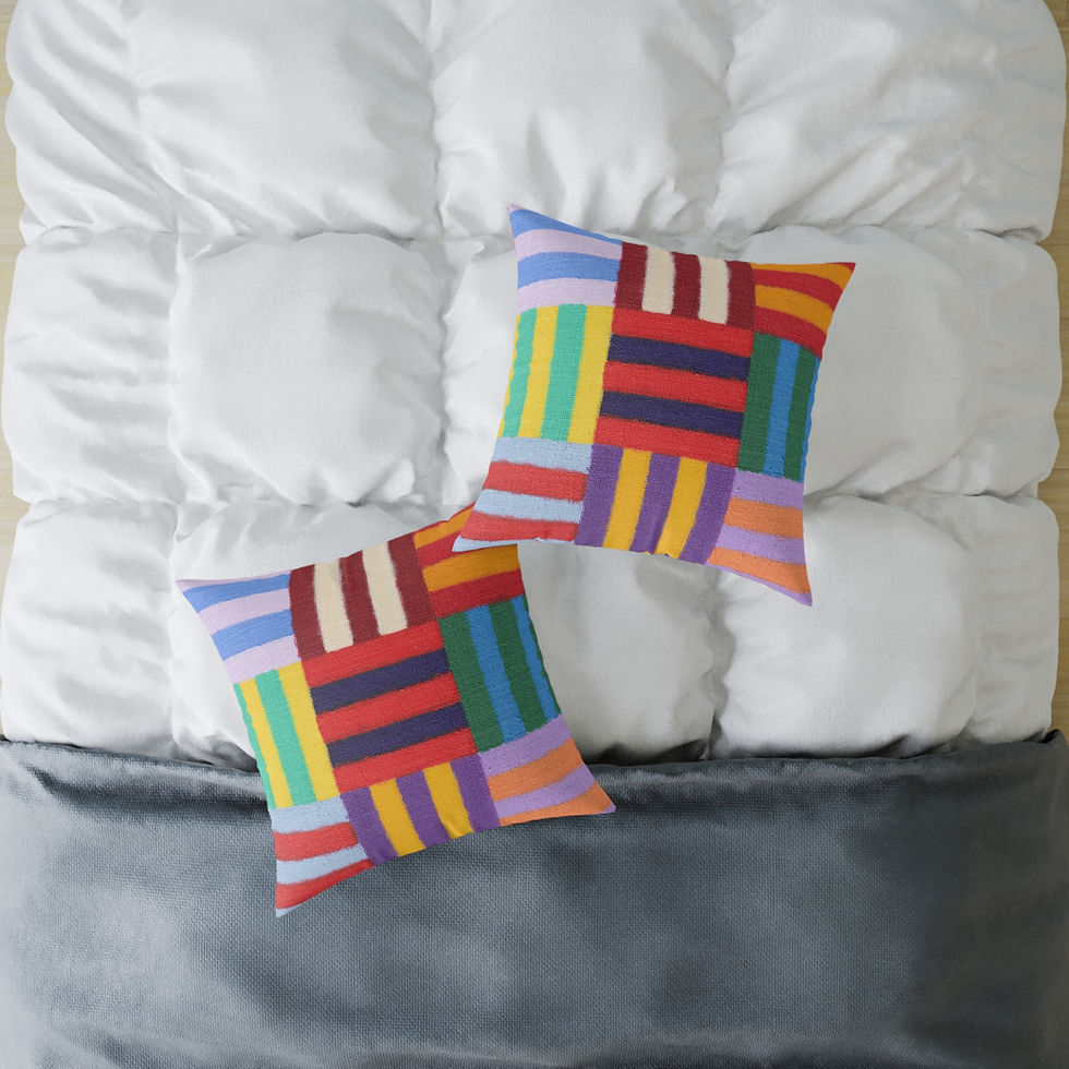 Thumbnail: Striped Harmonies _Square Pillow_Cozy Home Decor